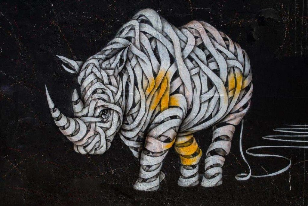 Street Art Rhino Wall Graffiti Paint Art Design Animals Isorepublic Thumb 1 1024x683