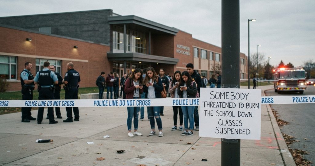 Somebody threatened to burn the school down