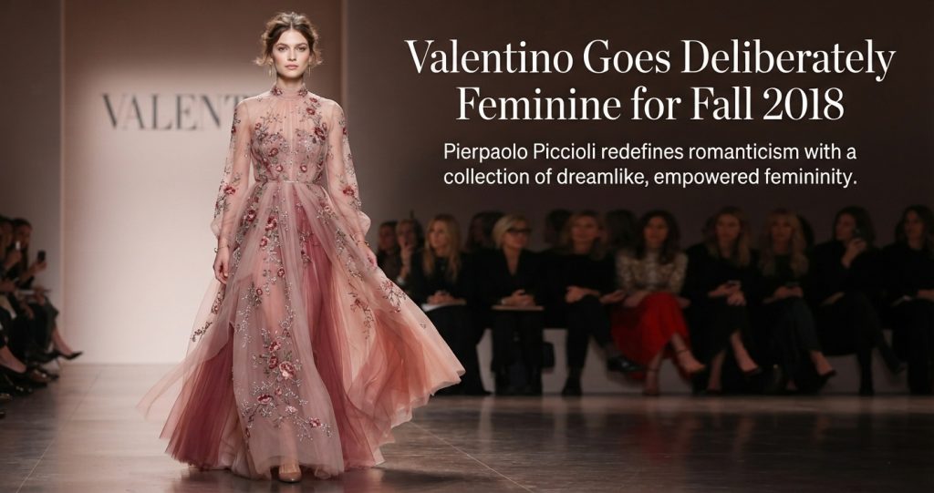 Valentino Goes Deliberately Feminine for Fall 2018